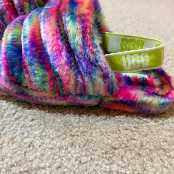 UGG Multicolor Furry Slippers - Picture 3 of 5
